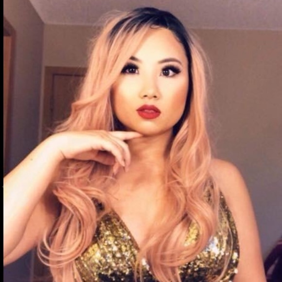💫24” PINK WITH DARK ROOTS LACEFRONT WIG *NEW*